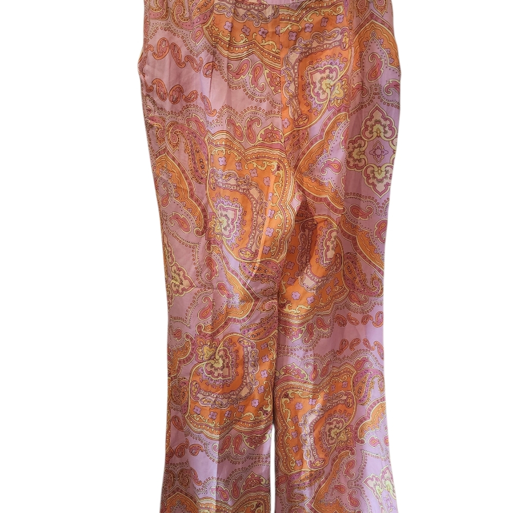 NWT MNG light cotton paisley print pants size 8 - Picture 8 of 8